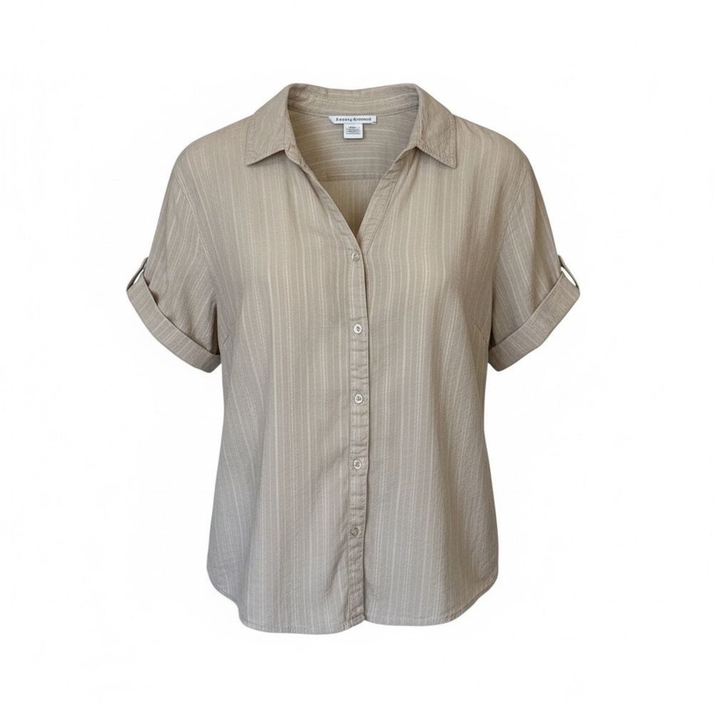 ‎Hasting & Smith 100% Cotton Cuffed Sleeve Button Down Shirt